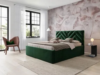 Obrázok produktu pre Manželská posteľ s úložným priestorom 180x200 SUELA - zelená