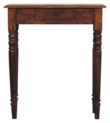 Produktbild von Artisan Furniture Massivholz gedrechselte Beine 1-Schubladen-Konsole in Kastanienholz