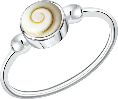 Produktbild von V Ring 925/- Silber weiß mit Muschel weiß