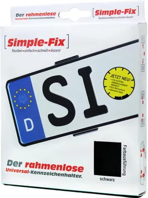 Produktbild von UTSCH Simple-Fix rahmenloser Kennzeichenhalter neue Generation schwarz