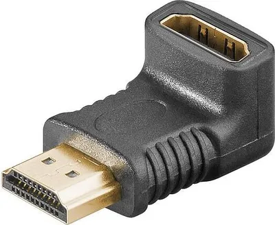Produktbild von Goobay HDMI Winkeladapter, vergoldet, Schwarz, HDMI 19pin, HDMI 19pin, Schwarz
