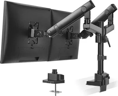 Produktbild von Ergonomischer Doppelmonitorhalter Aluminium schwenkbar kantelbar 17-32 Zoll