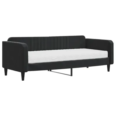 Produktbild von VidaXL 3197043, Sofabett, Schwarz, Schaum, Metall, Polyester, Holz, 2230 mm, 1000 mm