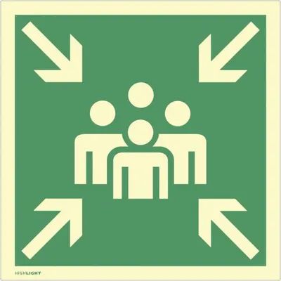 Produktbild von Dreifke® Schild Sammelstelle, Alu, langnachleuchtend, 160-mcd, 300x300 mm