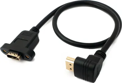 Obrázok produktu pre HDMI 1.4 kábel, 30 cm, konektor na konektor, uhlový, čierna farba | System-S
