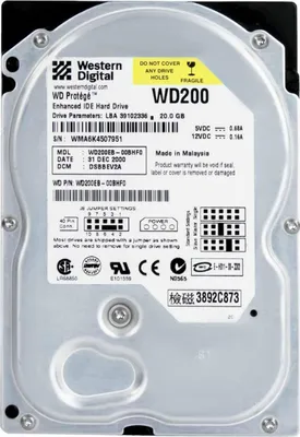 Zdjęcie produktu dla Dysk twardy WD WD200EB, interfejs IDE, pojemność 20 GB, format 3,5", interfejs PATA/EIDE