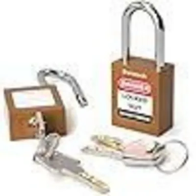 Immagine prodotto di Lucchetti di sicurezza da 38 mm, color marrone, confezione da 2 pezzi, per sistemi di lockout/tagout