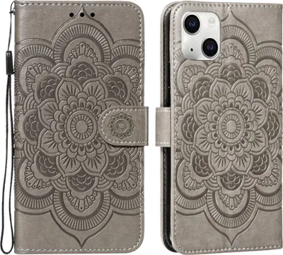 Produktbild von König Design Hülle kompatibel mit Kunstleder Handyhülle - Handy Case Grau