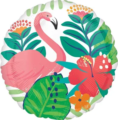 Produktbild von Tropischer Dschungel Folienballon Flamingo