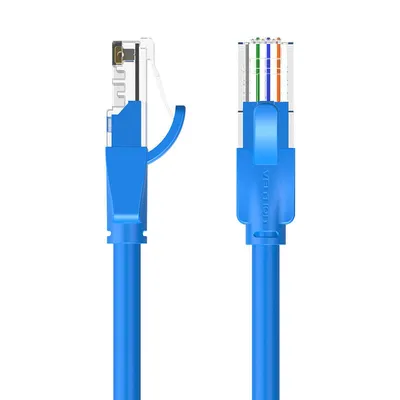 Image de Câble réseau UTP CAT6 Vention RJ45 Ethernet 1000Mbps en bleu RJ45 sur RJ45 2m