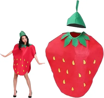 Produktbild von Erwachsenen Cosplay Kostüm Erdbeere, Einheitsgröße, für Halloween und Partys