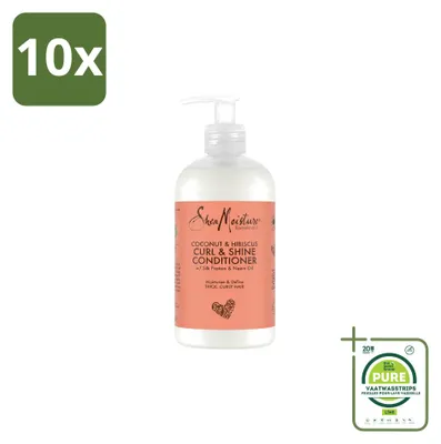 Zdjęcie produktu dla 10 x Odżywka do włosów kręconych Shea Moisture Coconut & Hibiscus, nawilżająca i nadająca blask - 384 ml - Opakowanie zbiorcze - 10 sztuk