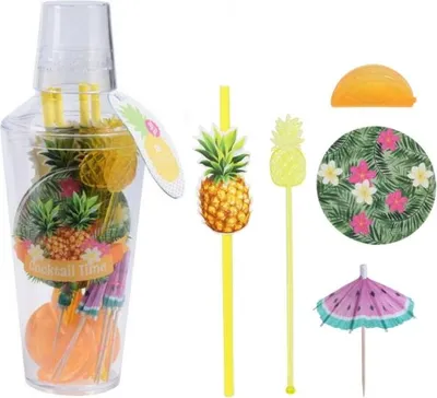 Obrázek produktu pro 31dílná koktejlová sada se stylovým šejkrem, exotický design - ideální pro domácí bar a večírky