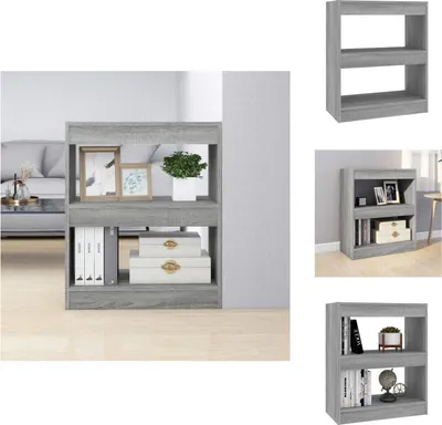 Produktbild von vidaXL Bücherregal/Raumteiler Grau Sonoma 60x30x72 cm -  Bücherregale & Bücherschränke