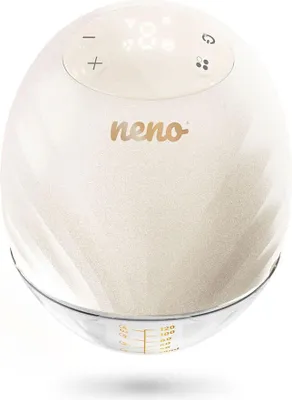 A white electric breast pump with a clear base, shown against a white background.