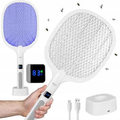 Zdjęcie produktu dla Vayox Elektryczna Packa na Owady IKV-991 | UV | 3 Tryby | Wyświetlacz | USB-C | 3000 V | Biała