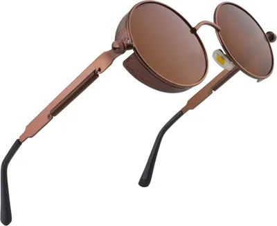 Obrázek produktu pro CGID Retro kulaté polarizační sluneční brýle UV400 Vintage steampunk kovový rám