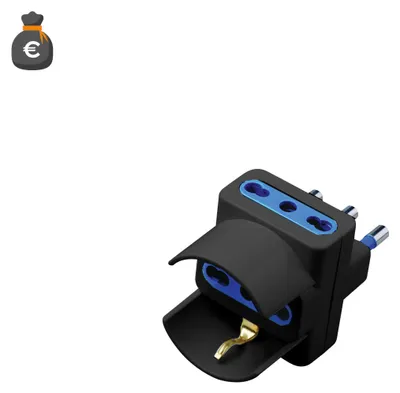 Produktbild von Alcapower 3-fach Adapter 16A Schwarz, 2 x 10/16A Bipasso und 1 x Schuko-Steckdose, Max. 250V, Leistung bis 1500W