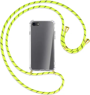 Produktbild von Handykette Backcover-Schutzhülle mit Band (Metall goldfarben) für Apple iPhone 7, iPhone 8 - neongelb