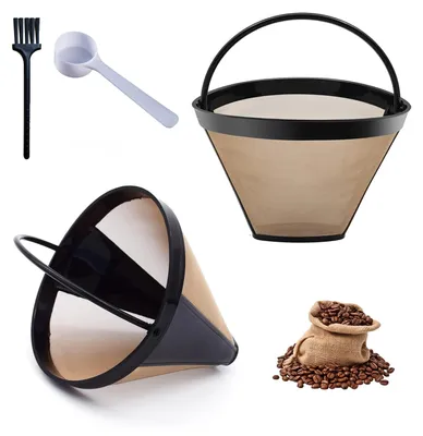 Kaffeefilter Set 2er, Goldton, Größe 4, für 8-12 Tassen