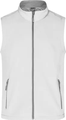 Produktbild von James+Nicholson JN1128 | Herren Promo Softshell Vest / Wasserabweisend, winddicht - Farbe: White/White - Größe: XXL