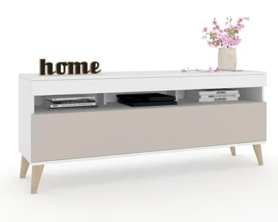 Produktbild von TV-Lowboard Fernsehschrank PLAY STEHEND Weiß Matt/Cashmere 120cm