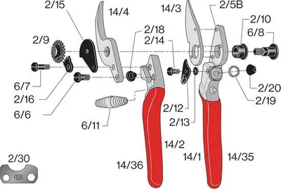 Produktbild von Rote Gartenschere mit ergonomischem Griff