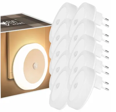 Produktbild von LED-Nachtlampe für Kontakt mit dem Dämmerungs-Bewegungsmelder SET à 10 Stück