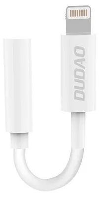 Produktbild von DUDAO Adapter USB Lightning - Jack 3.5mm Bialy _20200226113316, 0,1 m, Lightning, 3.5mm, Männlich, Weiblich, Weiß