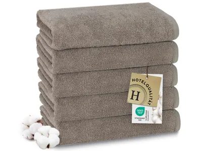 Produktbild von 5er Set Duschtücher, 100% Baumwolle, 70x140 cm, taupe