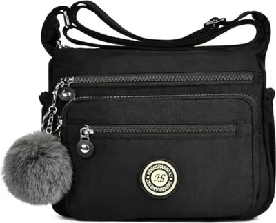 Image de Aucuu Nylon Sac à bandoulière Femme Sac Crossbody Noir