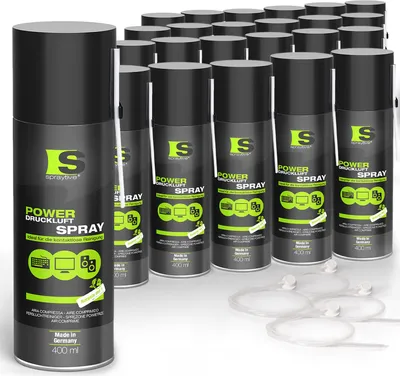 Produktbild von Spraytive 24 x 400ml Power Druckluftspray - Air Duster, Druckluftreiniger, Luftdruckspray, Reinigungsspray