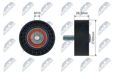 Produktbild von NTY RNK-CT-053 Spannrolle Keilrippenriemen 65mm passend für PEUGEOT 206 Schrägheck (2A/C) 206 CC (2D) 206 Kastenwagen für CITROËN XSARA PICASSO (N68)