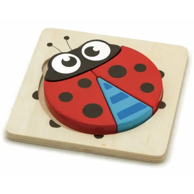 Zdjęcie produktu dla BABU drewniane puzzle biedronka 4 elementy