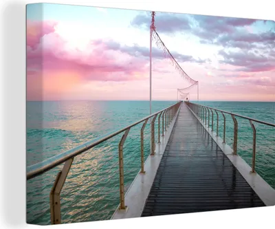 Obrázek produktu pro OneMillionCanvasses® - Obrazy na plátně - 140x90 cm, Katalánský západ slunce u moře ve Španělsku, Nástěnné umění tisk Nástěnná dekorace - Fotografie na plátně - Malba na plátně
