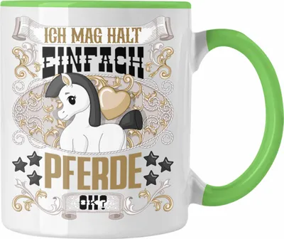 Produktbild von Trendation - Pferde Tasse Geschenk Pferde Besitzer Spruch Reiterin Geschenkidee Ich Mag Halt Einfach Pferde Ok (Grün)