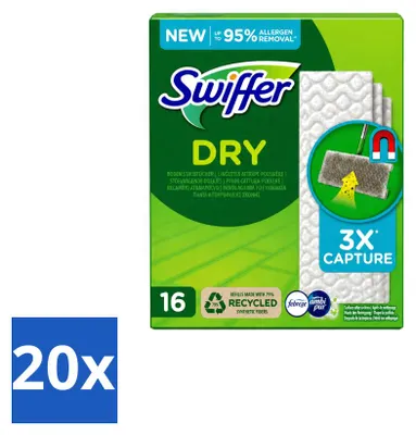 Produktbild von 20 x Swiffer Trockene Bodenstaubtücher Nachfüller mit Ambi Pur Duft - Vorteilspackung - 20 Stücke