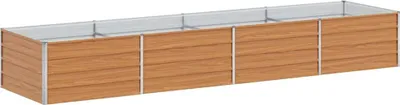 Image de vidaXL Lit surélevé brun clair 320 x 80 x 45 cm Acier galvanisé