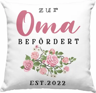 Produktbild von Trendation - Du Wirst Oma 2022 Deko-Kissen mit Füllung 40x40 Geschenk Schwangerschaft Verkünden Großmutter Überraschung Baby  Deko-Kissen mit Füllung 40x40 Oma Befördert 2022 (Blau)