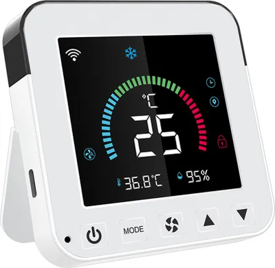 Produktbild von Tuya WiFi Intelligenter Temperatur-Feuchtigkeits-Infrarot-Controller USB-Netzteile Zuhause Wohnzimmer Schlafzimmer Klimaanlage Thermostat LCD-Bildschirm mit Hintergrundbeleuchtung APP-Fernbedienung