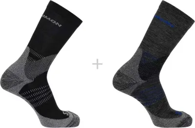 Produktbild von Salomon Uni Wandersocken, 2er Pack - X Ultra Access Crew, Sportsocken, atmungsaktiv Schwarz/Anthrazit 39-41