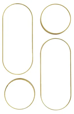 Obrázek produktu pro Sada 4 zrcadel Deco round ZLATÁ