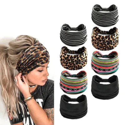 Produktbild von 8x Haarband Damen bunt, Stirnband für Yoga und Sport Hairband, A0568