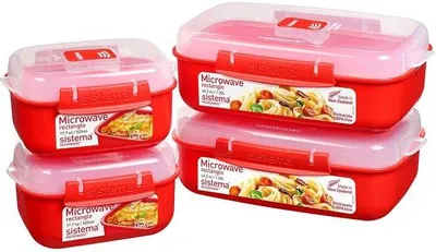 Immagine prodotto di Contenitori per microonde con funzione isolante - ideali per cucinare e conservare - Set da 4 pezzi