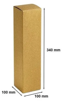 Zdjęcie produktu dla Pudełko ozdobne na wino 100x100x340mm Złote K-891