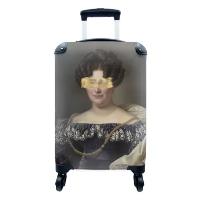 Produktbild von MuchoWow® Koffer Handgepäck Trolley Rollkoffer Kleine Reisekoffer mit 4 Rollen - Johanna Henriette Engelen - Dubois Drahonet - Gold - Cabin Size < 55x40x23 cm & 55x40x20 cm - Fotokoffer - Kabinenkoffer - Boardgepäck - Reise-Box - Reisekoffer - Reisegepäck - Koffer mit Bild - Trolley für Kinder