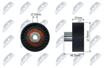 Produktbild von NTY RNK-RE-038 Spannrolle Keilrippenriemen 70mm für RENAULT LAGUNA I Grandtour (K56) SAFRANE II (B54)