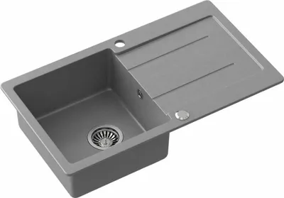 Zdjęcie produktu dla Zlewozmywak granitowy z ociekaczem 77x44cm, szary