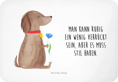 Produktbild von Mr. & Mrs. Panda Kühlschrankmagnet Hund Blume - Weiß - Geschenk, Pinnwandmagnet, Haha, Süß, Sprüche, magnet, Notizhalter, whiteboardmagnet, Halsband, Hunde, haftmagnet