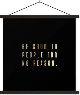 Produktbild von MuchoWow® Textilposter Zitate - Sprichwörter - Gold 60x60 cm mit schwarzem Rahmen - Posteraufhänger
